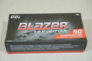 lot 91 image: 50 CCI Blazer 9mm Luger 115 Gr FMJ Aluminum Case Ammo