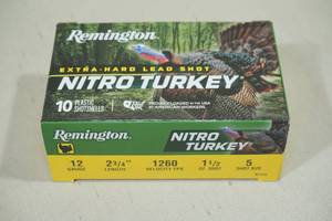 lot 103 image: 10 Remington Nitro Turkey 12 Gauge 2-34 5 Shot Shotshells