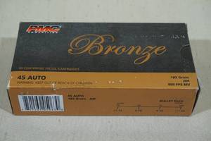 lot 81 image: 50 PMC Bronze .45 Auto 185 Gr JHP Ammo