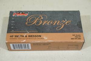 lot 83 image: 50 PMC Bronze .40 S&W 165 Gr FMJ FP Ammo
