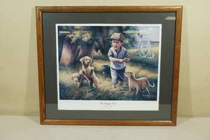 lot 109 image: The Butterfly Chase by John Green Framed Print - 14632000