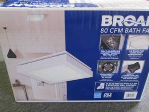 broan 80 cfm bath fan open box unte...