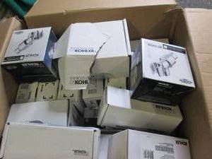 box of new kohler items ...