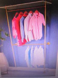 Industrial Pipe Clothing Rack, Gold...