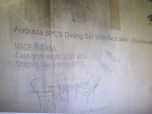 augusta 5pcs dining set open box...