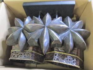 2 vases metal and home decor piece ...