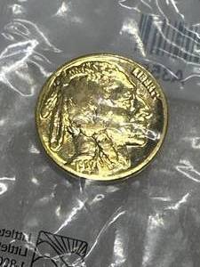 24kt Gold Plated Buffalo Nickel