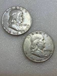 1950 & 1955 Franklin Half Dollars