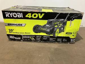 RYOBI 20 in. 40-Volt 6.0 Ah Lithium-Ion Battery Brushless Cordless Walk Behind Self-Propelled Lawn Mower with Battery and Charger