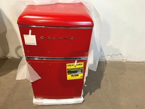 Galanz 3.1 cu. ft. Retro Mini Fridge in Red with Dual Door True Freezer