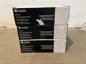Three Cases of Daltile Restore Calacatta 11 in. x 10 in. Glazed Porcelain Penny Round Mosaic Tile