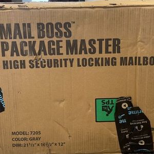 Mail Boss Package Master Granite Colored Steel Curbside Locking Security Mailbox