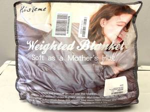 Hiseeme Twin Sized 48 x 72 in. Grey soft and Luxurious Minky Shell with 15 lbs. Premium Glass Beads Weighted Blanket