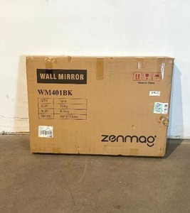 zenmag 39 x 27.5 in. Black Metal Frame Oval Wall Mirror