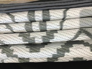 Large White and Grey Patterned Outdoor RugBeach Mat With Travel Bag
