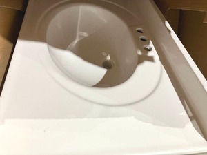 Glacier Bay White Bath Vanity with White Cultured Marble Vanity Top and White Basin