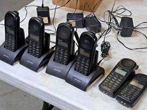lot 227 image: Lot of (6) SpectrLink Cordless Phones with (4) Base Charging Stations and (1) Extra Battery