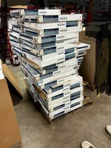 HUGE LOT of MOEN, DELTA, PFISTER TOWEL BARS, LIGHTING, PLUMBING, ELECTRIC, HALO, BULBRITE and MORE