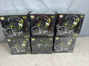 6 New Alien 40th Anniversary Funko Pop Size Large T-Shirt Collector Sets