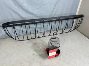 New Glass Hummingbird Feeder and Metal Planter Box