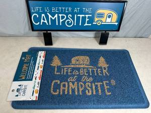 New Camper Rug and Sign