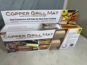 New 2 Pack of Copper Grill Mats