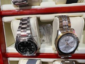 lot 50 image: Locking Watch Display Cabinet Filled with Watches