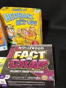 lot 58 image: Childrens Board Games Hungry Hungry Hippos, Fact or Crap and More