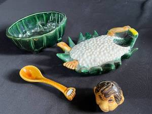 lot 98 image: Man in Bathtub Serving Bowl with Seasoner
