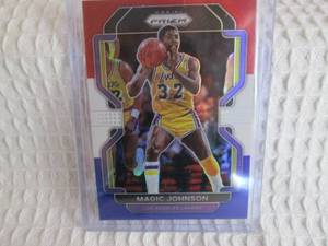 lot 52 image: 2021 - 22 Prizm Magic Johnson Red W...