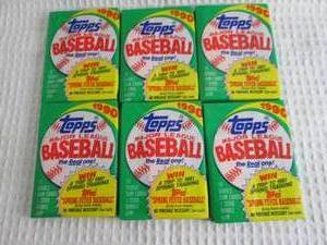 lot 99 image: 6 1990 Topps Baseball Packs...
