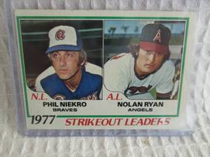 lot 109 image: 1978 Topps Nolan Ryan Strikeout Lea...