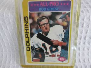 lot 183 image: 1978 Topps Bob Griese Card...