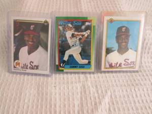 lot 189 image: 1990 Sammy Sosa Toops, Bowman & Upp...