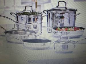 lot 388 image: 11-Pc. Stainless Steel Cookware Set...