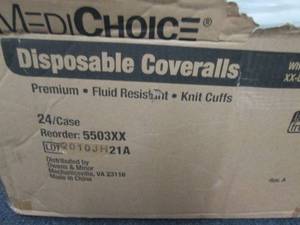 lot 442 image: Box of 2XLMedichoice White Disposab...