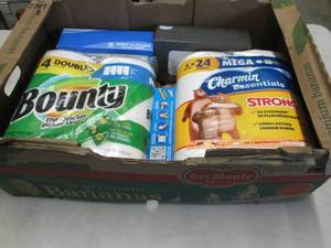 lot 201 image: Flat of Paper Goods...