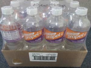 lot 255 image: 12- 24 oz Bottles Propel Lemon Blac...