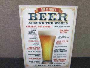 lot 280 image: Metal Beer Sign 12.5x16.5 inches...