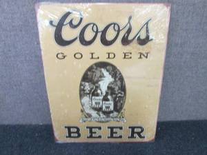 lot 282 image: Metal Coors Beer Sign 12.5x16.5 inc...