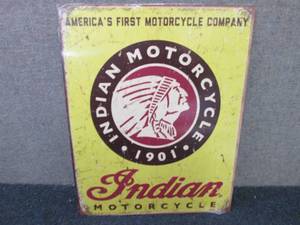 lot 286 image: Metal Indian Motorcycles Sign 12.5x...