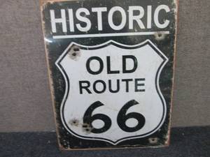 lot 287 image: Metal Route 66 Sign 12.5x16.5 inche...