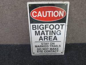 lot 288 image: Metal Bigfoot Sign...