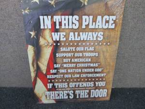 lot 290 image: Metal Sign 12.5x16.5 inches...