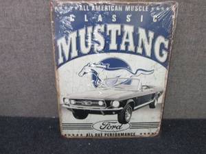 lot 291 image: Metal Mustang Sign 12.5x16.5 inches...