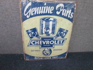 lot 292 image: Metal Chevrolet Sign 12.5x16.5 inch...