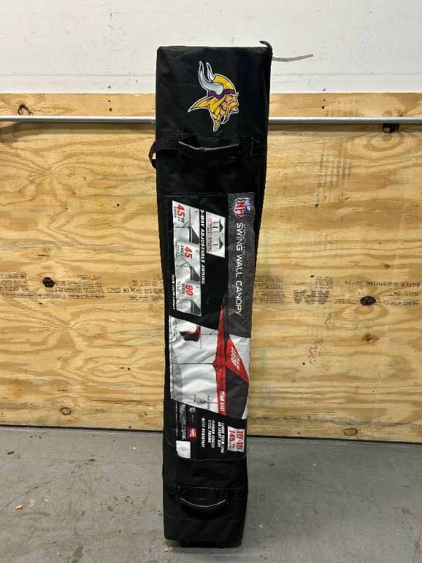 lot 21 image: RAWLINGS Minnesota Vikings 10 X 10 Canopy with Pop Up Side Wall