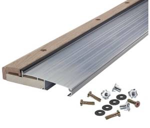 lot 32 image: M-D BUILDING PRODUCTS 5-58 in. x 1-18 in. x 36 in. Silver Adjustable Aluminum & Hardwood Threshold