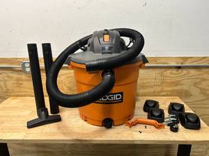 lot 34 image: RIDGID 16 Gallon 5.0 Peak HP NXT WetDry Shop Vacuum with Filter, Locking Hose and Accessories