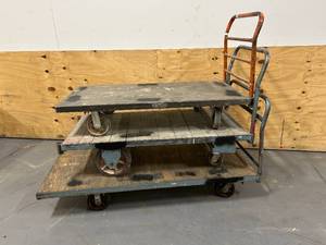 lot 94 image: Lot of 3 Rolling Warehouse Carts